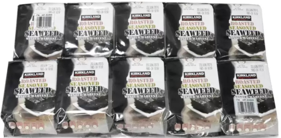 Kirkland Signature Roasted Seasoned Seaweed, 10 x 17g
